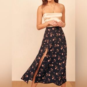 Reformation floral midi skirt
